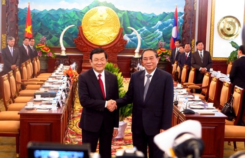 Staatspräsident Truong Tan Sang in Laos - ảnh 1