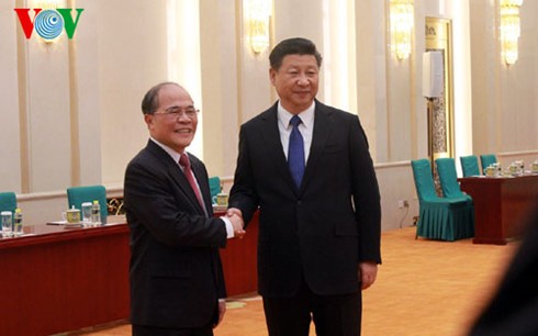 Chinas Staatspräsident Xi Jinping empfängt Parlamentspräsident Nguyen Sinh Hung - ảnh 1