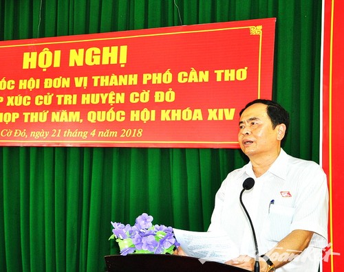 Vorsitzende der vaterländischen Front Vietnams Tran Thanh Man trifft Wähler in Can Tho - ảnh 1