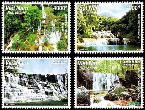 Neue Briefmarkenausgabe mit vier bekanntesten Wasserfälle Vietnams - ảnh 1