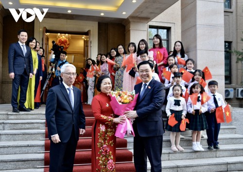 Parlamentspräsident Vuong Dinh Hue trifft Vertreter der vietnamesischen Gemeinschaft in China - ảnh 1