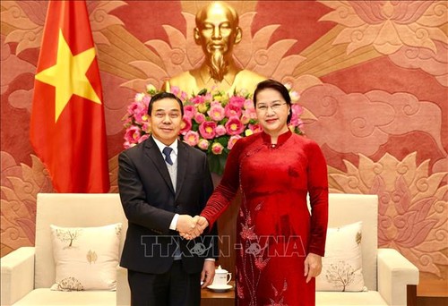 Presidenta del Parlamento de Vietnam recibe al embajador laosiano - ảnh 1