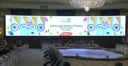 Inauguran en India la Reunión de Ministros de Relaciones Exteriores del G20 - ảnh 1