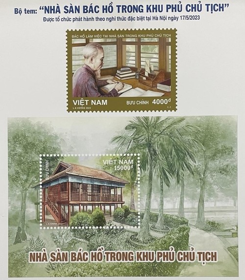 Vietnam lanza colección de sellos postales de la casa sobre pilotes del Tío Ho - ảnh 1