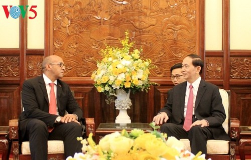 Tran Dai Quang reçoit l'ambassadeur cubain et le président de la cour suprême sud-coréen - ảnh 1