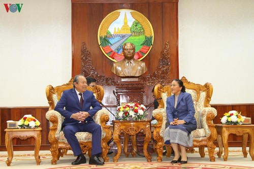 Truong Hoà Bình entame sa visite au Laos - ảnh 1
