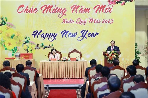 Pham Minh Chinh adresse ses vœux du Têt au secteur bancaire - ảnh 1