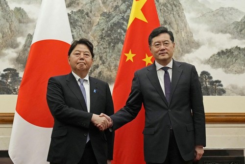 Le ministre chinois des AE s'entretient avec son homologue japonais sur les relations bilatérales - ảnh 1