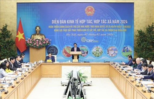 Le Premier ministre Pham Minh Chinh préside une visioconférence nationale sur l’économie collective et les coopératives - ảnh 1