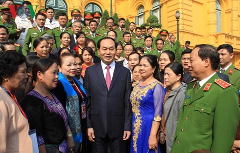 Chủ tịch nước Trần Đại Quang gặp mặt tấm gương điển hình trong phòng, chống ma túy  - ảnh 1