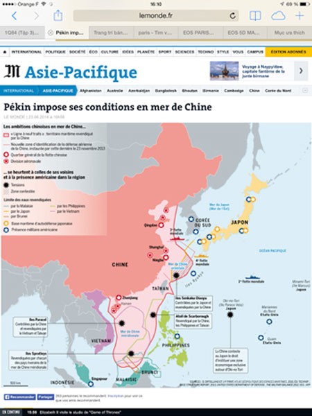СМИ Франции критикуют действия Китая в Восточном море - ảnh 1