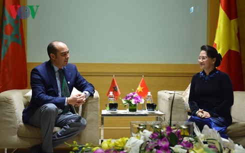Нгуен Тхи Ким Нган приняла вице-спикеров лаосского парламента и нижней палаты Марокко - ảnh 2