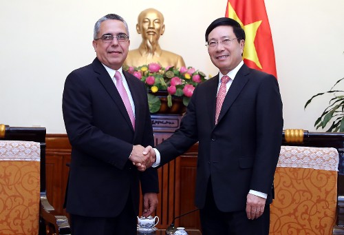 Pham Binh Minh reçoit des responsables cubain et laotien - ảnh 1
