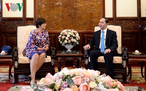 Le Président Trân Dai Quang reçoit les ambassadrices canadienne et belge - ảnh 1