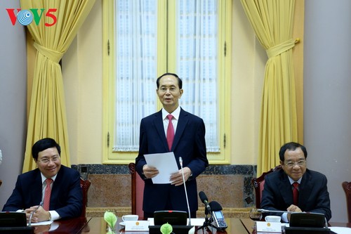 Le président Trân Dai Quang reçoit les nouveaux ambassadeurs vietnamiens - ảnh 1