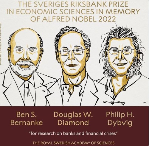 Le prix Nobel d’économie 2022 pour Ben Bernanke, ex-président de la Fed, Douglas Diamond et Philip Dybvig - ảnh 1