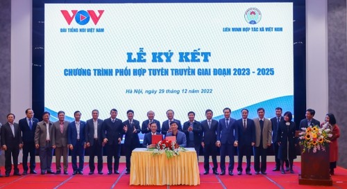 La Voix du Vietnam signe un programme de communication avec l’Union nationale des coopératives  - ảnh 1