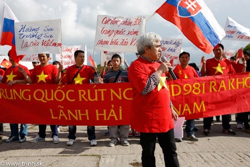 Cộng đồng người Việt tại đông Slovakia mít tinh phản đối Trung Quốc - ảnh 5