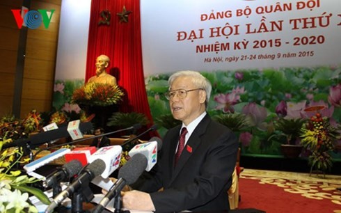 Tổng bí thư Nguyễn Phú Trọng dự và phát biểu chỉ đạo Đại hội đại biểu Đảng bộ Quân đội - ảnh 2
