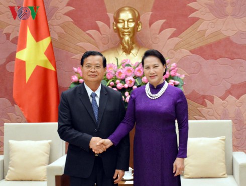 Chủ tịch Quốc hội tiếp Đoàn Ủy ban Hòa bình và Đoàn kết Lào - ảnh 1
