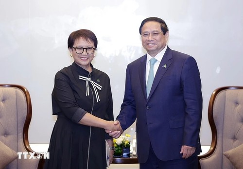 นายกรัฐมนตรี ฝ่ามมิงชิ้ง ให้การต้อนรับรัฐมนตรีว่าการกระทรวงการต่างประเทศอินโดนีเซีย - ảnh 1