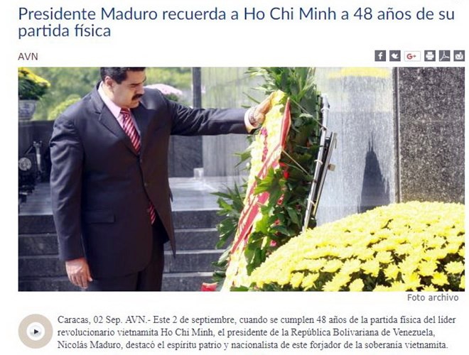 El presidente de Venezuela elogia la dignidad del presidente Ho Chi Minh - ảnh 1
