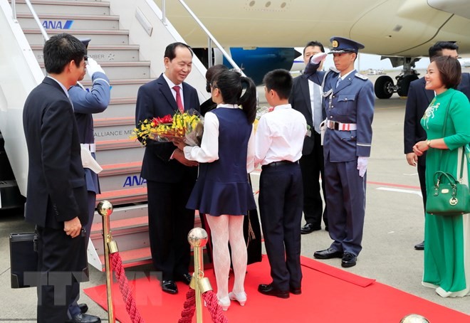 Presidente de Vietnam inicia su visita de Estado a Japón  - ảnh 1