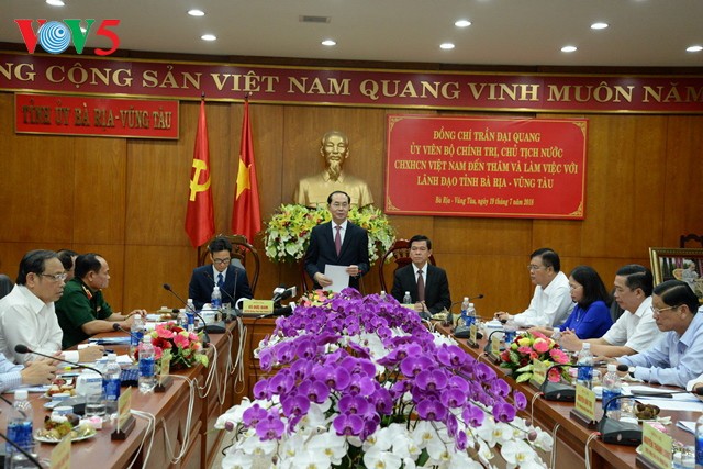 Presidente de Vietnam orienta el desarrollo socioeconómico de Ba Ria-Vung Tau - ảnh 1