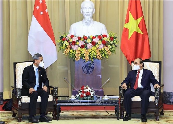 Altos dirigentes de Vietnam reciben al canciller singapurense  - ảnh 1
