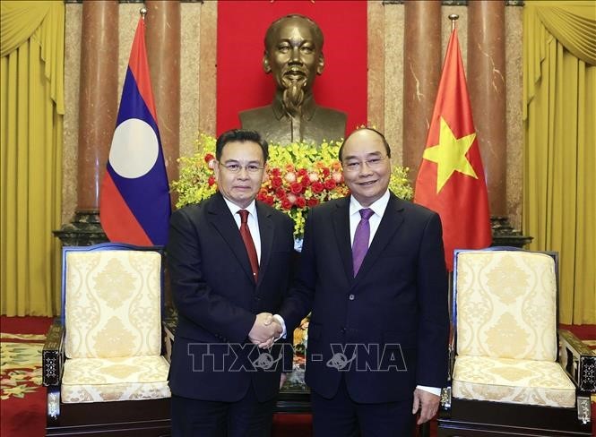 Presidente de Vietnam recibe al jefe del Legislativo de Laos - ảnh 1