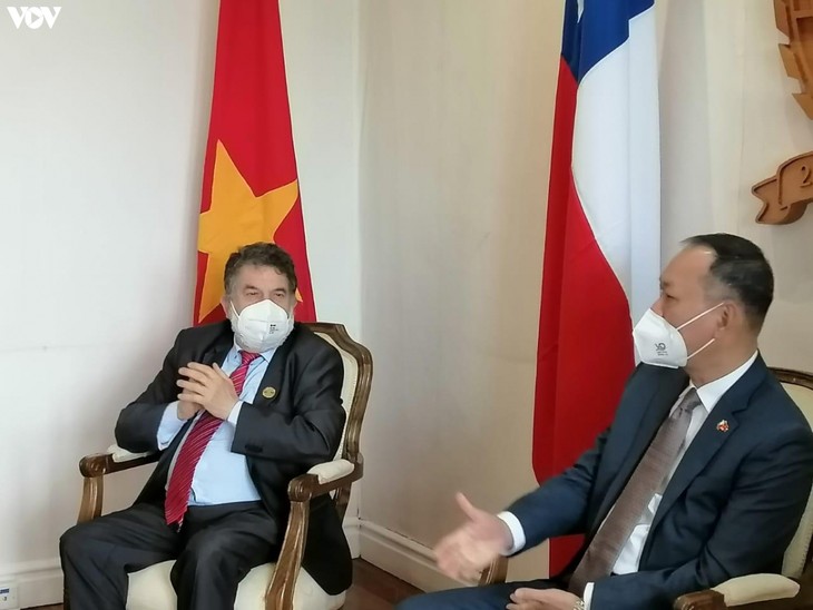 Embajador vietnamita en Chile se reúne con líderes de la región de Los Ríos - ảnh 1