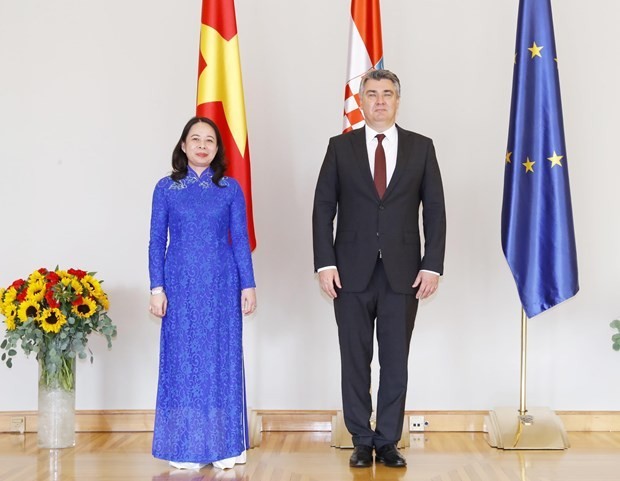 Vicepresidenta vietnamita se reúne con presidente croata - ảnh 1