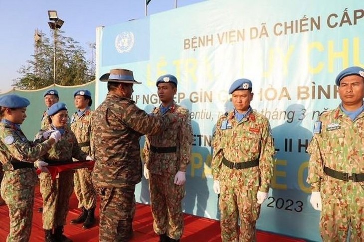 Hospital de campaña de Vietnam en Sudán del Sur recibe Medalla de mantenimiento de la paz de la ONU - ảnh 1