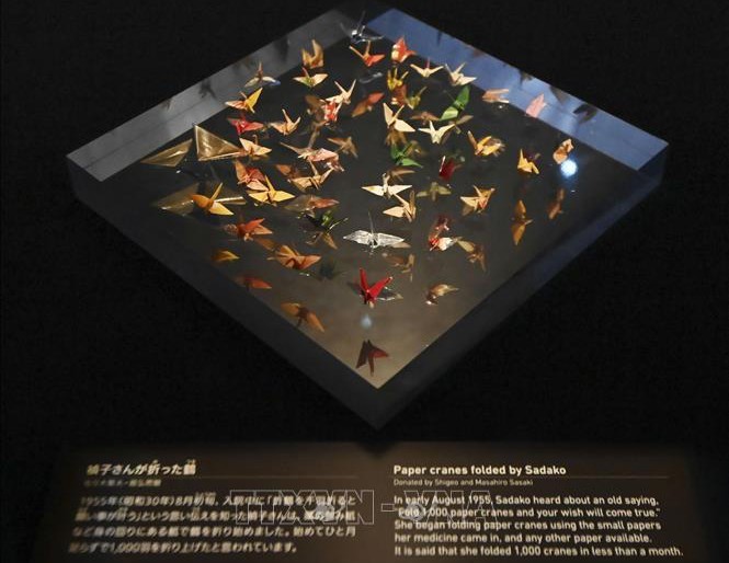 Grullas de papel de víctima japonesa de bomba atómica en la mira de la lista del patrimonio de la UNESCO - ảnh 1