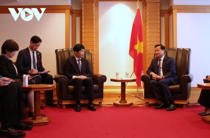 Viceprimer ministro Le Minh Khai se reúne con socios japoneses - ảnh 1