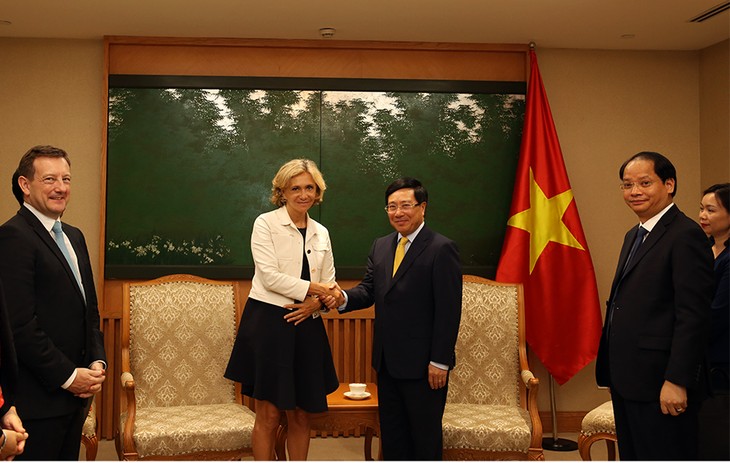 越南政府副总理兼外交部长范平明会见法国法兰西岛大区议会主席瓦莱丽·佩克雷斯 - ảnh 1