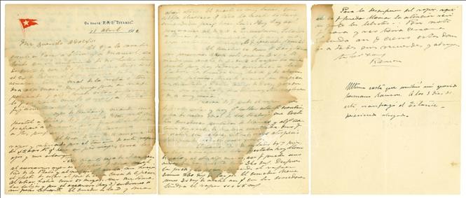 Titanic: La lettre d’un passager, écrite quatre jours avant le naufrage, bientôt vendue aux enchères - ảnh 1