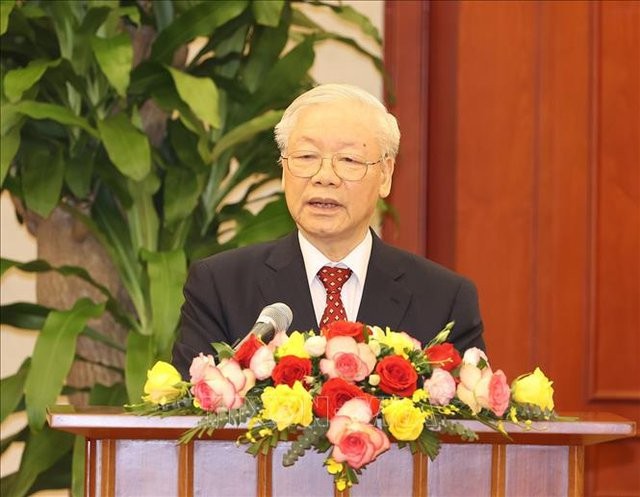 Rencontre entre Nguyên Phu Trong et les présidents des antenes locales du Front de la patrie - ảnh 1