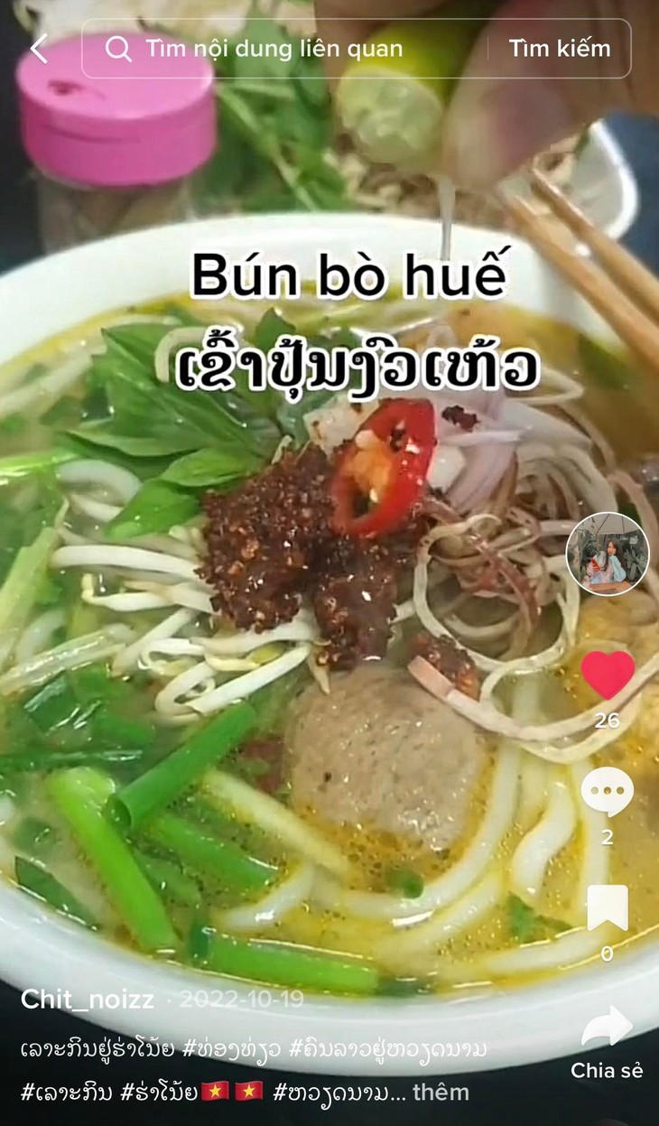 Chitlatda champaphanh, orang yang membawa masakan Vietnam kepada sahabat Laos melalui aplikasi Tik Tok - ảnh 2