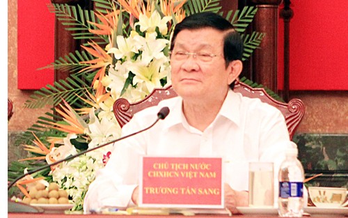 Staatspräsident Truong Tan Sang empfängt Delegierte des internationalen Seminars in Vietnam - ảnh 1
