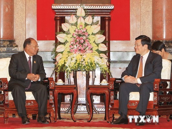 Staatspräsident Truong Tan Sang empfängt den kambodschanischen Parlamentspräsident - ảnh 1