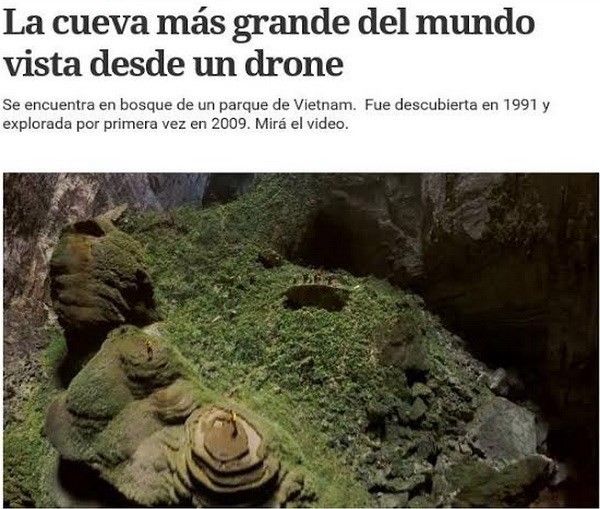 Argentinische Zeitungen loben die Schönheit der Höhle Son Doong - ảnh 1