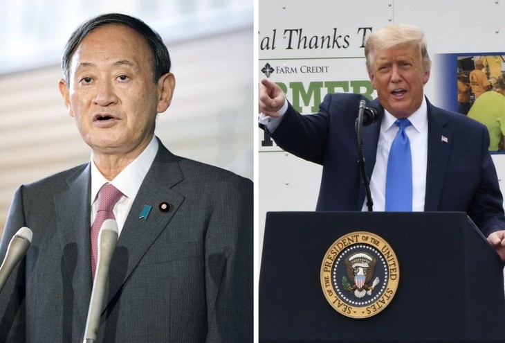 Der neue japanische Premierminister Suga Yoshihide und US-Präsident Donald Trump führen Telefonat  - ảnh 1