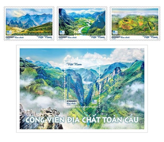 Publizierung der Briefmarken über drei globale Geoparks in Vietnam  - ảnh 1