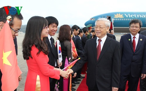 Tổng Bí thư Nguyễn Phú Trọng bắt đầu các hoạt động đầu tiên trong chuyến thăm Hàn Quốc - ảnh 1