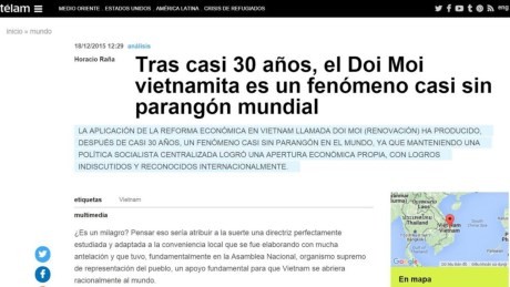 Truyền thông Argentina ca ngợi công cuộc Đổi mới của Việt Nam  - ảnh 1