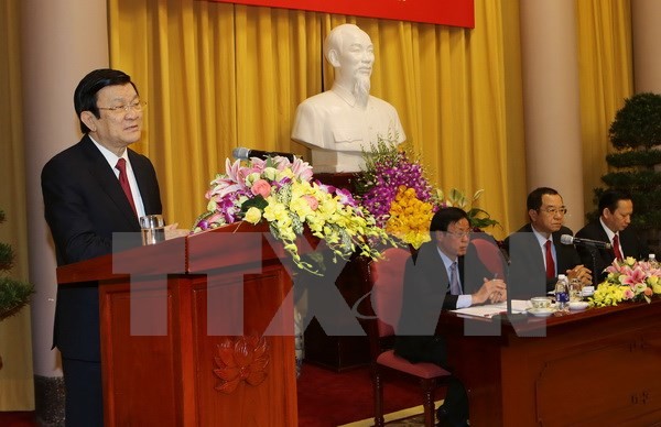 Chủ tịch nước Trương Tấn Sang đánh giá cao kết quả hoạt động của Văn phòng Chủ tịch nước - ảnh 1