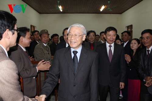 Генсек ЦК КПВ Нгуен Фу Чонг побывал в Куангбинь с рабочим визитом - ảnh 1