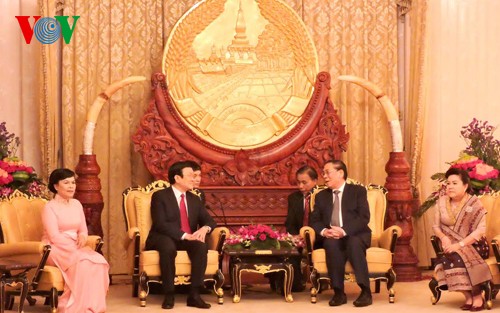 Президент СРВ Чыонг Тан Шанг находится в Лаосе с официальным визитом - ảnh 2