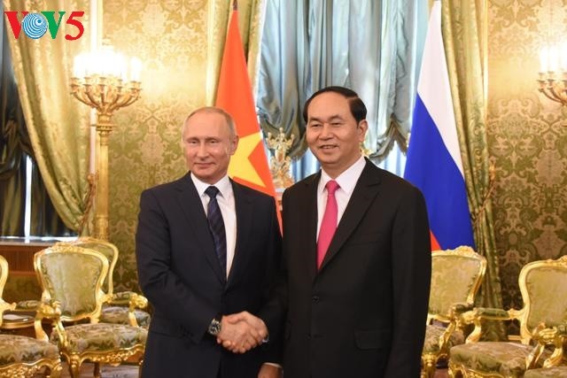 Presiden Vietnam Tran Dai Quang melakukan pembicaraan dengan Presiden Federasi Rusia, Vladimir Putin - ảnh 1